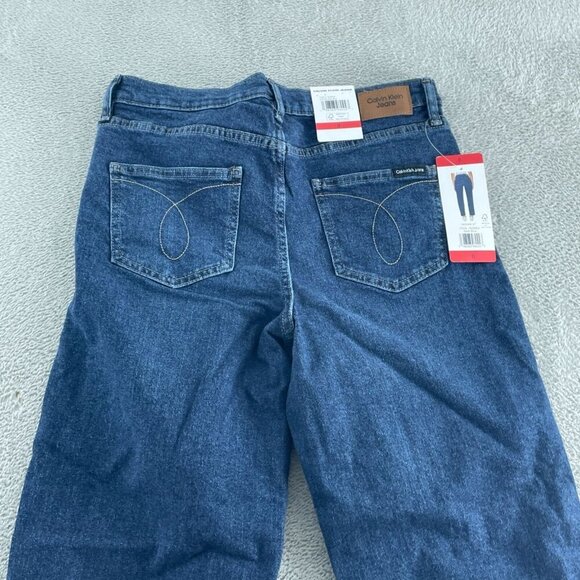 Calvin Klein Womens High-Rise Straight Leg Jeans Size 16 Blue NWT 5651 - Picture 2 of 9